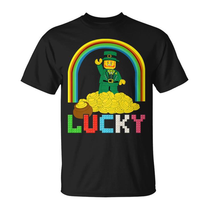 Block Brick Building Figure St Patrick's Day Master Builder T-Shirt