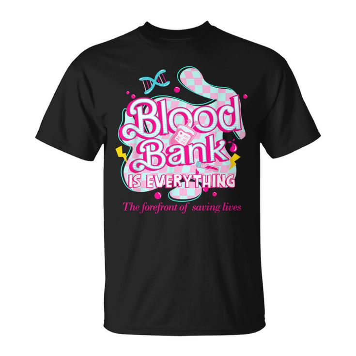 Blood Bank Is Everything Pink Retro Lab Week 2024 Med Tech T-Shirt