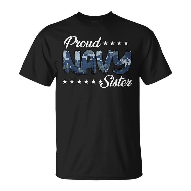 Blue Digital Bold Proud Navy Sister T-Shirt