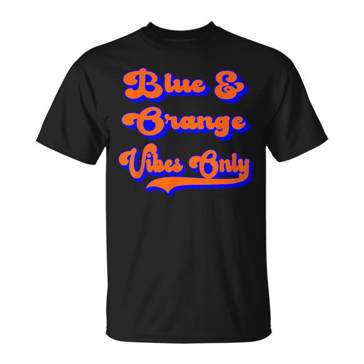 Blue Orange Football Team School Game Day Colors T-Shirt