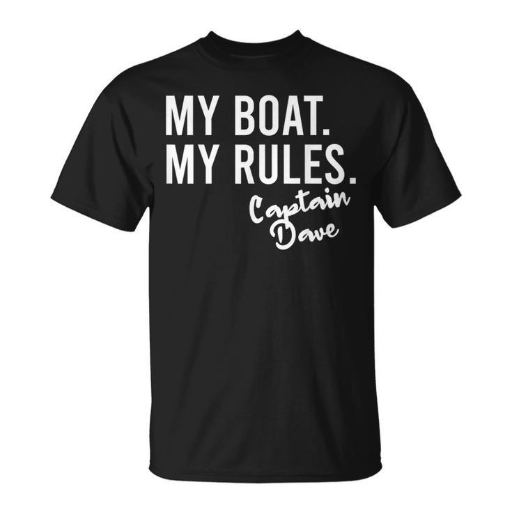 My Boat My Rules Captain Dave Personalized Boating Name T-Shirt