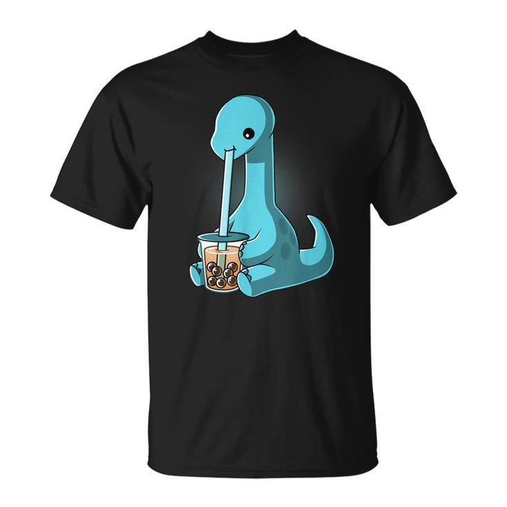 Boba Dinosaur Kawaii Cute Anime Boba Dino Bubble Tea T-Shirt