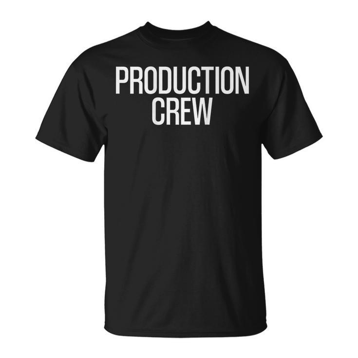 Bold Production Crew Text Print On Back Film Crew T-Shirt