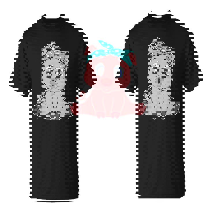 Bonito Pañuelo De Cerdo Divertido Amantes De Los Cerditos Camiseta unisex