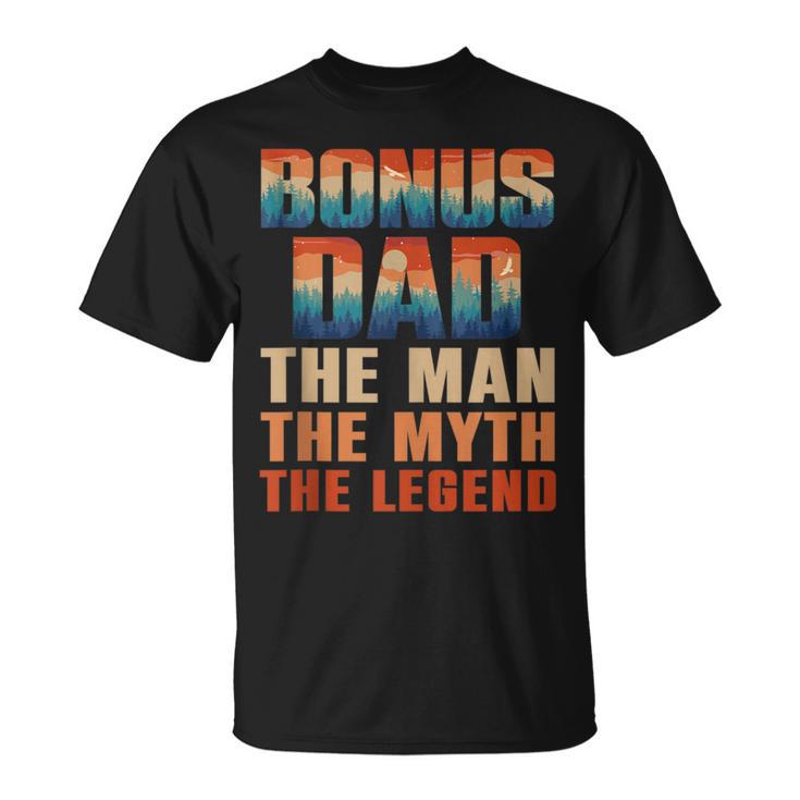 Bonus Papa Der Mann Der Mythos Die Legende Männer Sonnenuntergang Stepdad T-Shirt