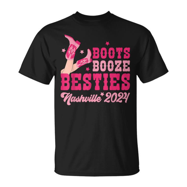 Boots Booze & Besties s Trip Nashville 2024 T-Shirt