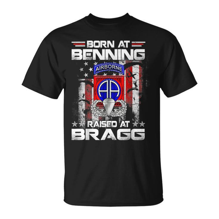 Born At Ft Benning Raised Fort Bragg Airborne Veterans Day T-Shirt