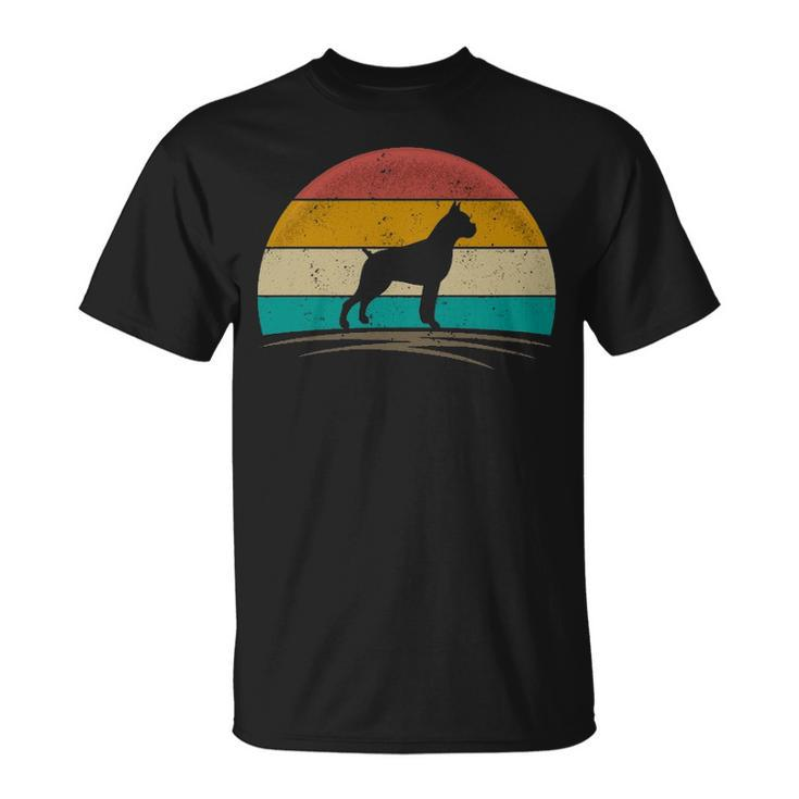 Boxer Dog Retro Vintage 70S Silhouette Breed T-Shirt