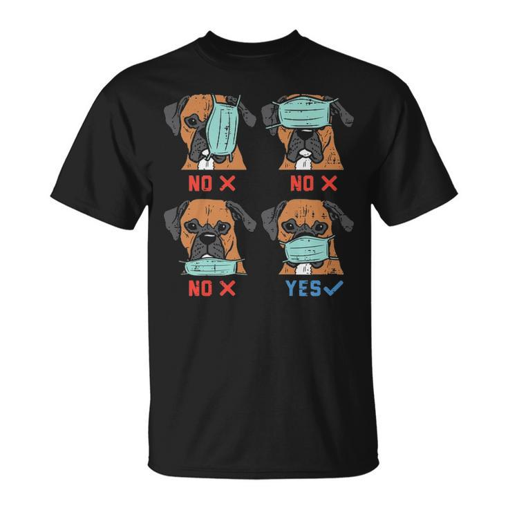 Boxer Face Mask Social Distancing Quarantine Dog Gif T-Shirt