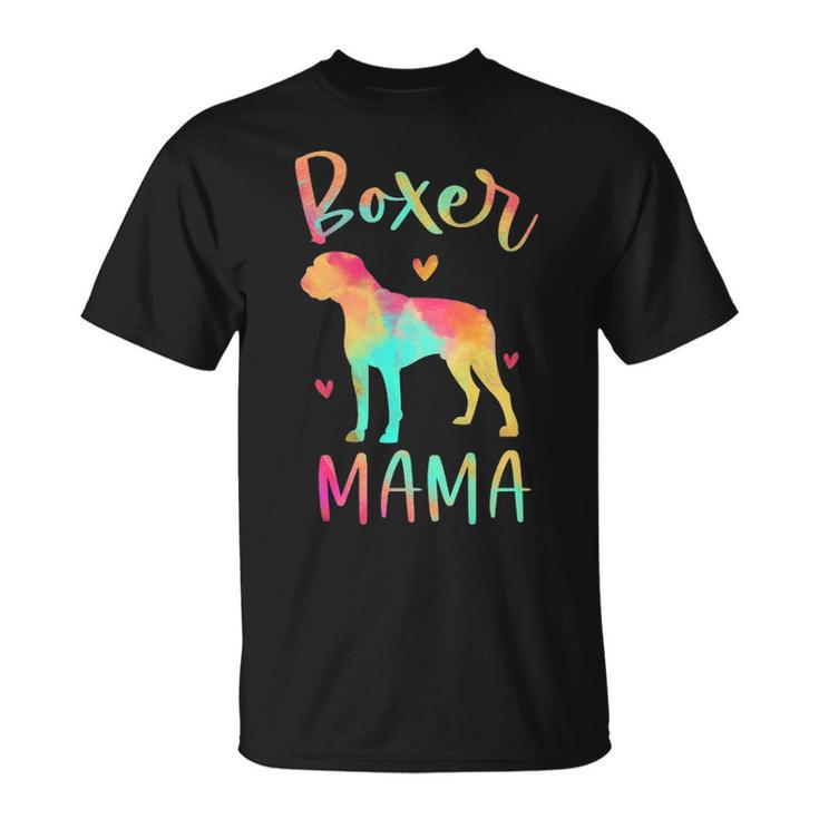 Boxer Mama Colorful Boxer Dog Mom T-Shirt