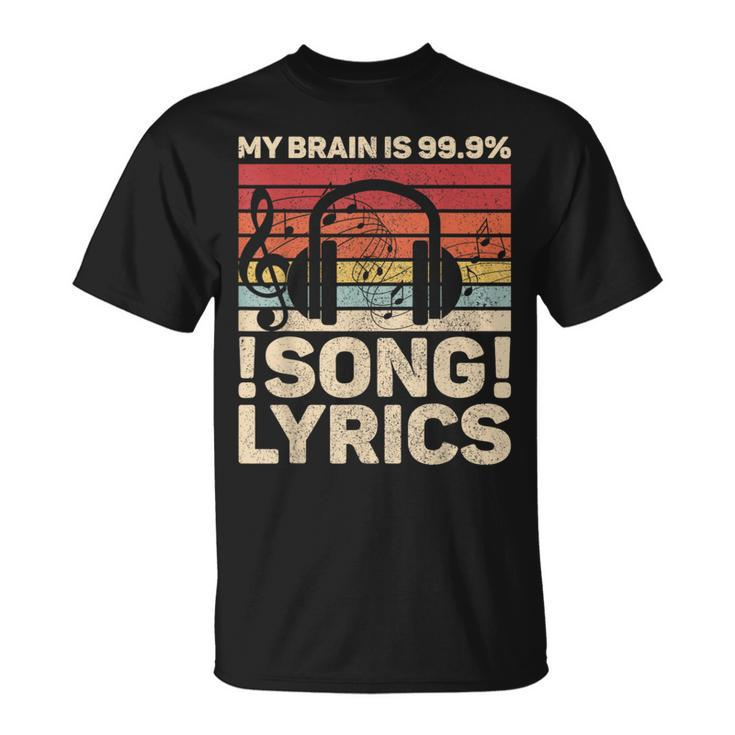 My Brain Is 999 Song Lyrics Edm Music Lovers Dj Musician T-Shirt