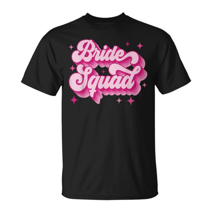 Bride Squad Retro Wedding Bridal Party Bachelorette T-Shirt