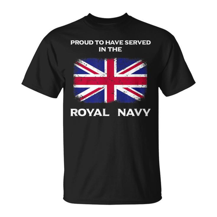 British Royal Navy Uk Flag Proud Served Britain T-Shirt