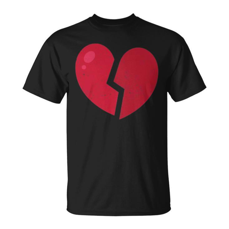 Broken Heart Anti Valentine's Day Distressed Heart T-Shirt
