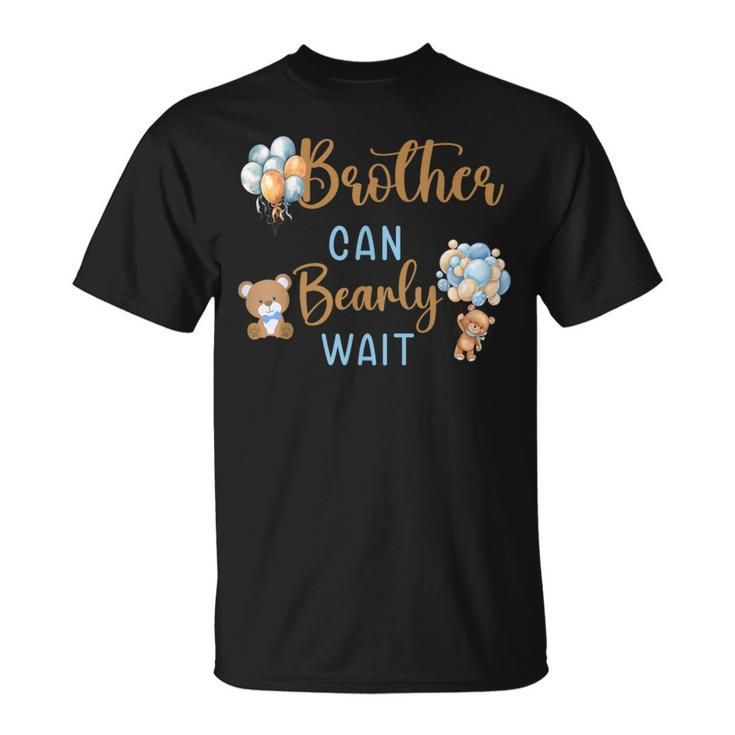 Brother Can Bearly Wait Gender Neutral Baby Shower Matching T-Shirt
