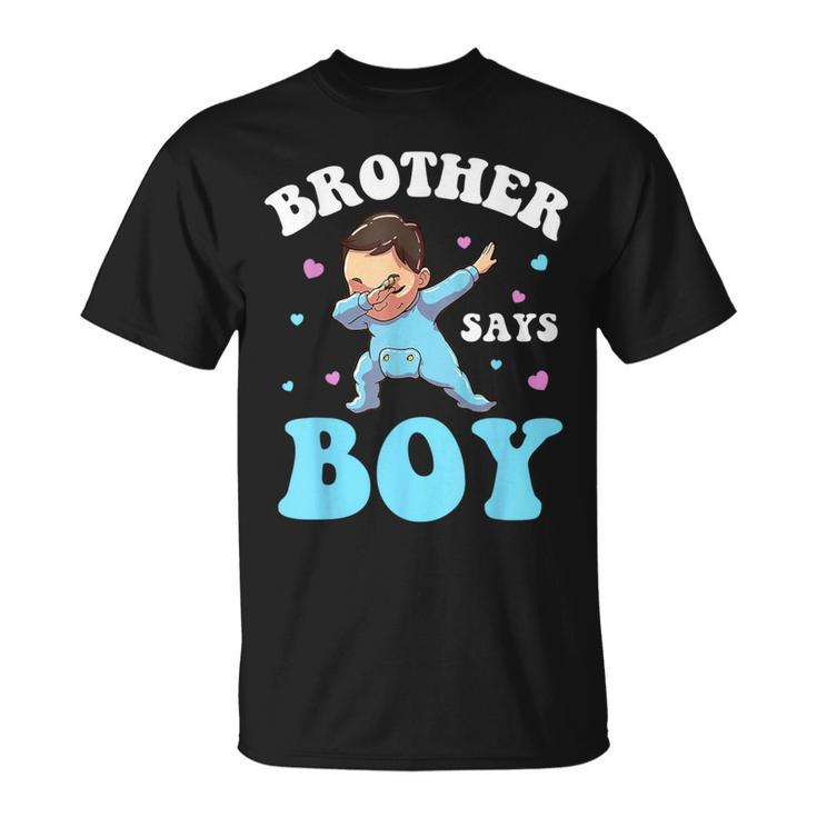 Brother Says Boy Gender Reveal Baby Dabbing T-Shirt