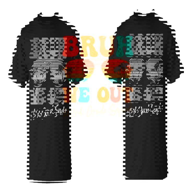 Bruh We Out 2Nd Second Grade Squad Retro Last Day Of School T-Shirt