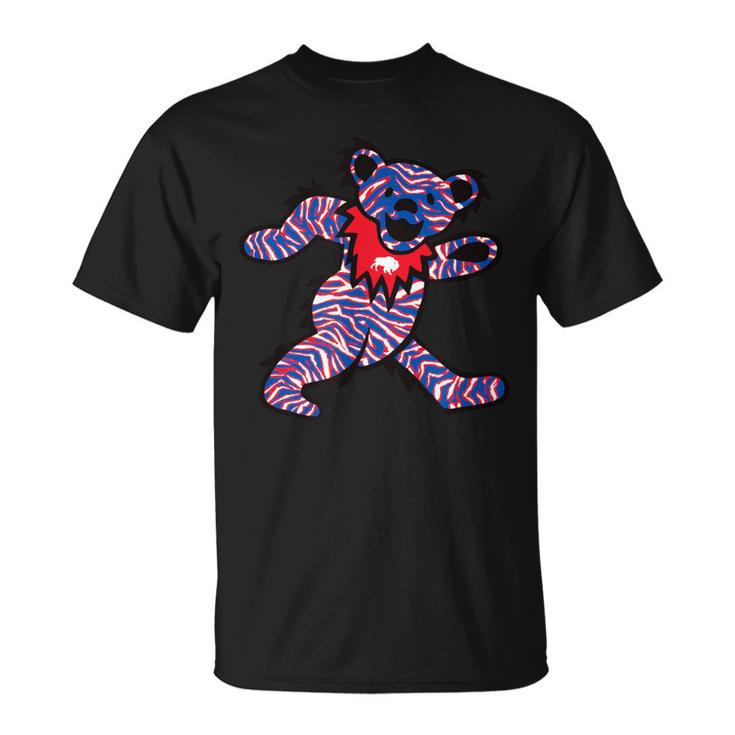 Buffalo Ny Crazy Striped Dancing Football Fan Bear 716 Bflo T-Shirt