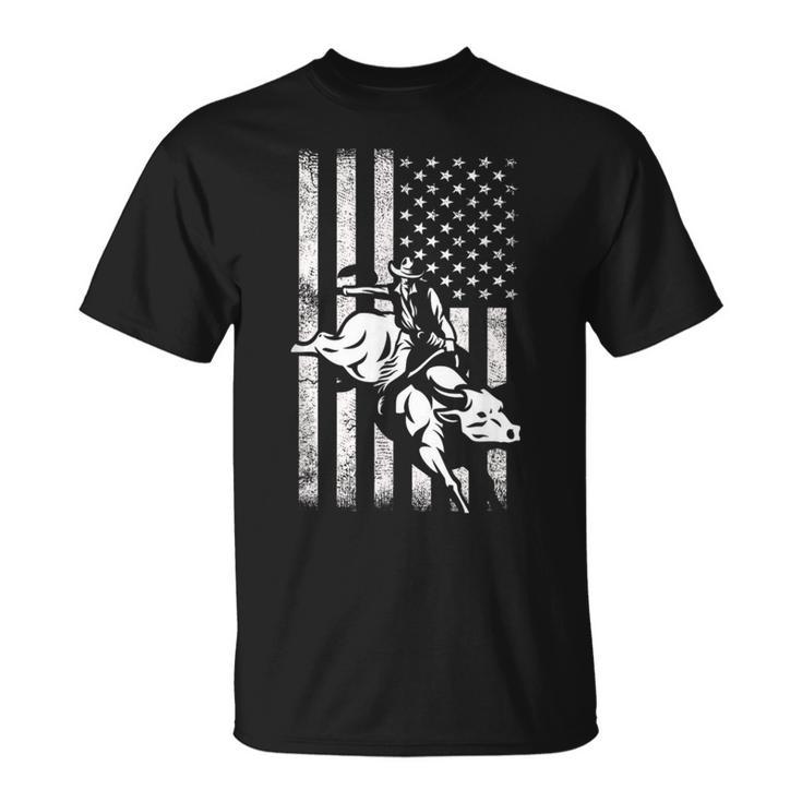 Bull Rider Cowboy American Usa Bull Riding Western T-Shirt