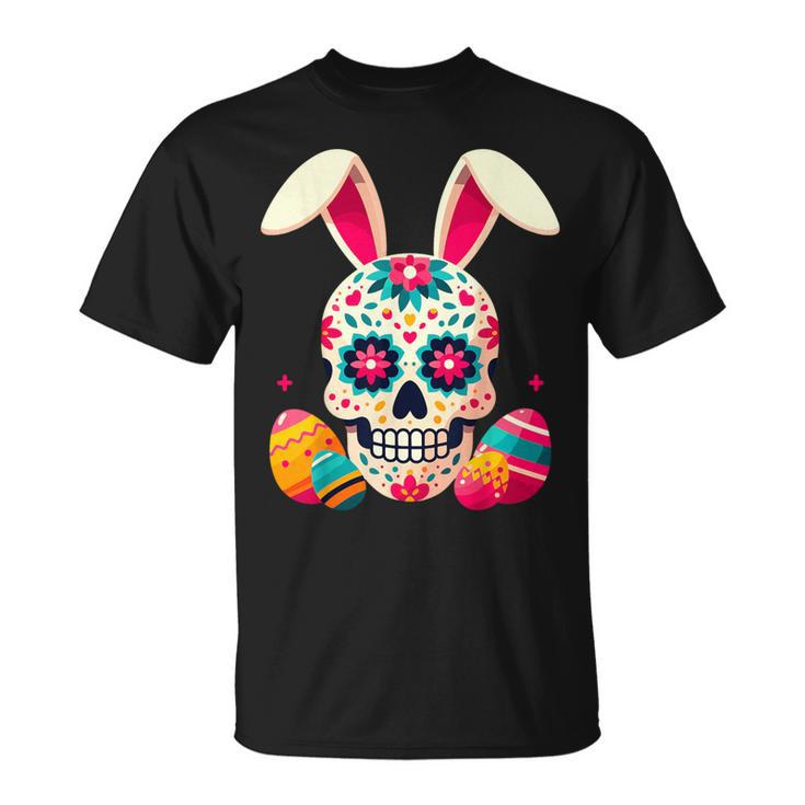 Bunny Sugar Skull Rabbit La Catrina Easter Day Of Dead T-Shirt