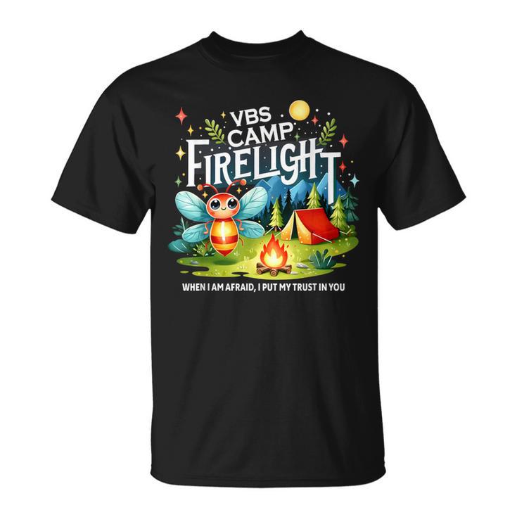 Camp Firelight Vbs Camp Vacation Bible School Firework 2024 T-Shirt