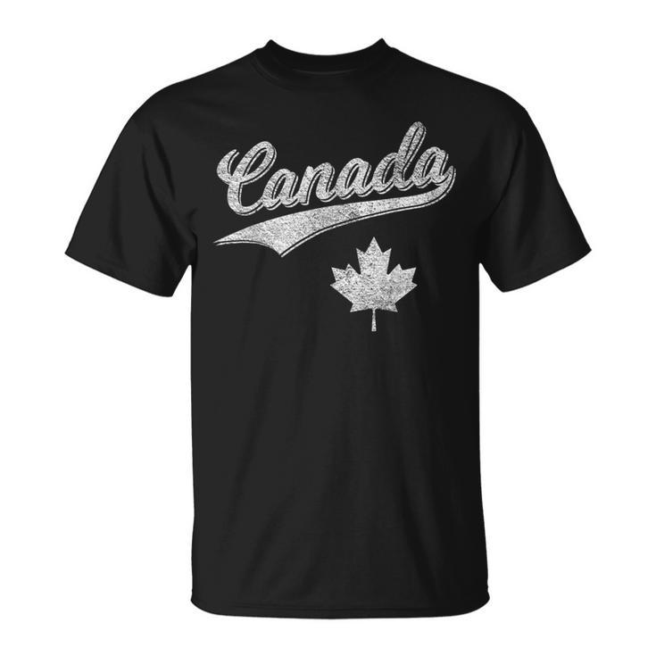 Canada Varsity Sports Script Cursive Retro Vintage Jersey T-Shirt