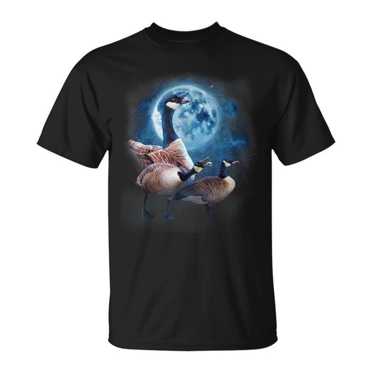 Canadian Goose Howling At The Moon Silly Goose T-Shirt