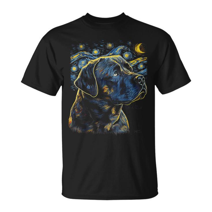 Cane Corso Dog Starry Night Dogs Lover Graphic T-Shirt