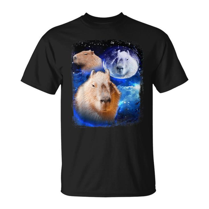 Capybara Meme Moon Capybaras Vintage Kawaii T-Shirt