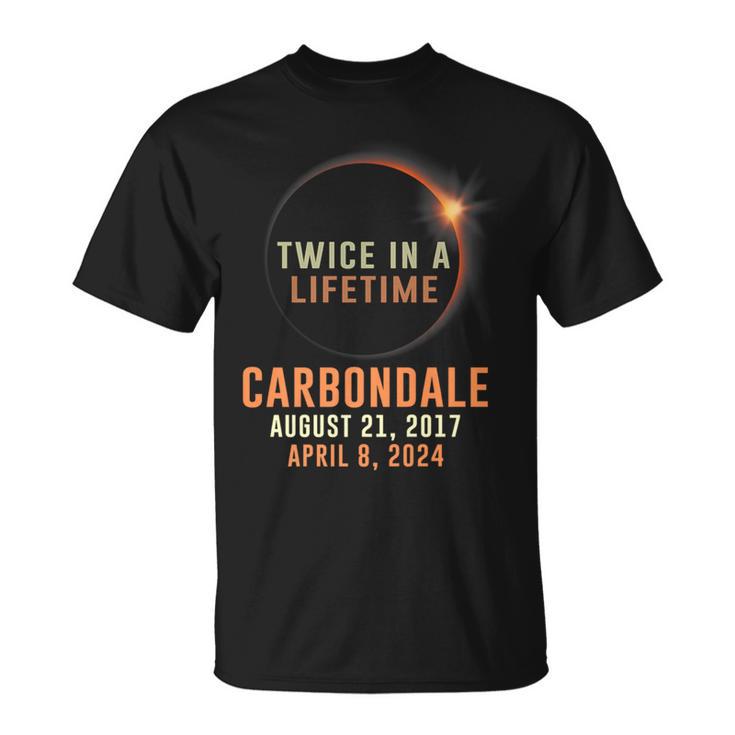 Carbondale Total Solar Eclipse 2024 Twice In A Lifetime T-Shirt