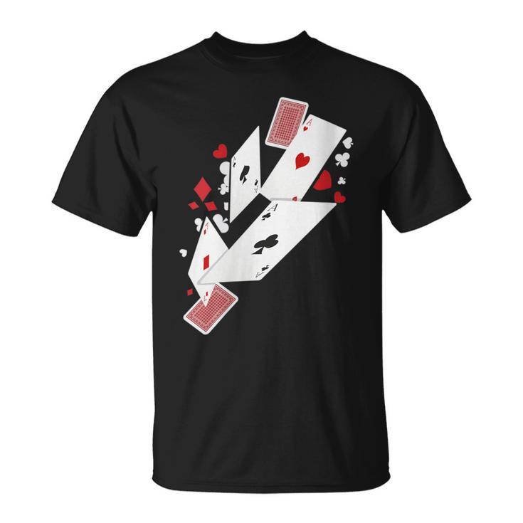 Card Shark Poker Player Four Aces Gambling Idea T-Shirt