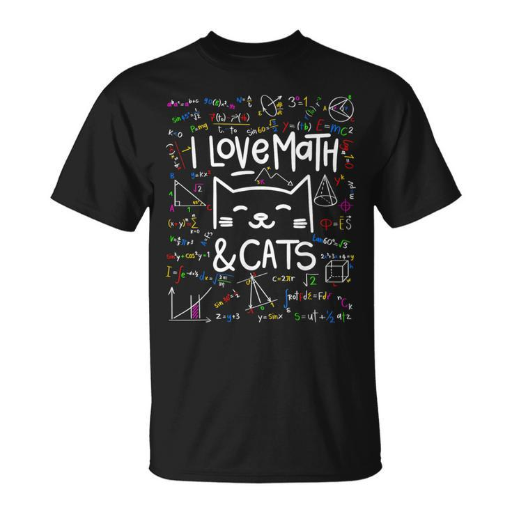 Cat Lover Math I Love Math And Cats Math Lover T-Shirt