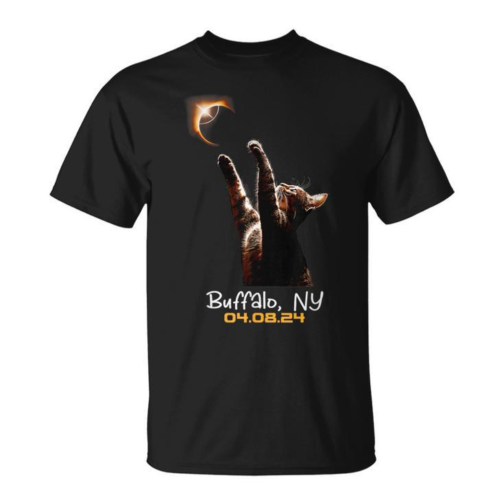 Cat Total Solar Eclipse Buffalo New York T-Shirt