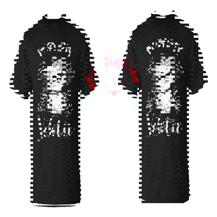 Black Cat Shirt For Valentine's Day My Cat Is My Valentine T-Shirt Black Cat Shirt For Valentine's Day My Cat Is My Valentine T-Shirt