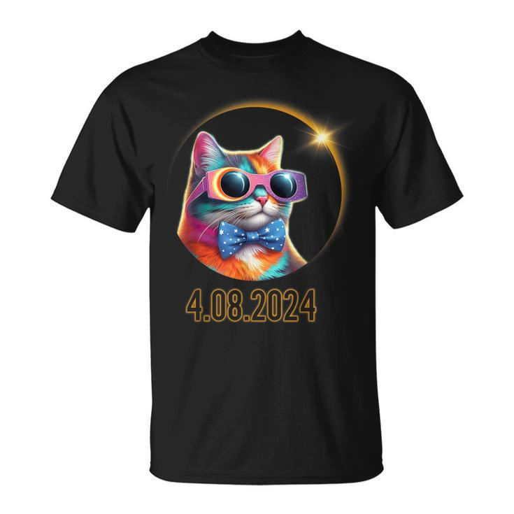 Cat Wearing Solar Eclipse Glasses Total Solar Eclipse 2024 T-Shirt