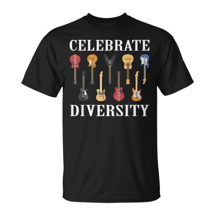 Celebrate Diversity Guitar Player Guitarist Pun Outfit T-Shirt