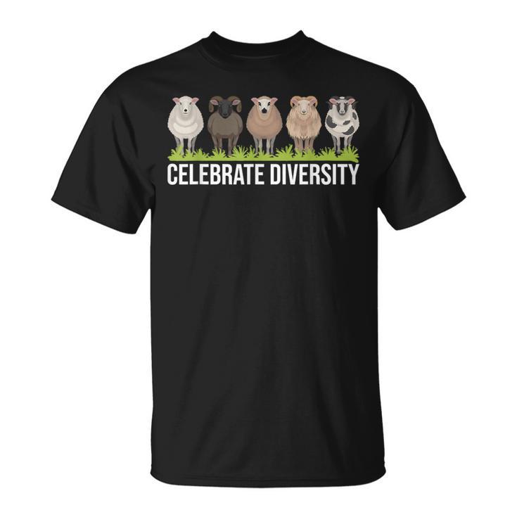 Celebrate Diversity Sheep Whisperer Herder Farmer T-Shirt