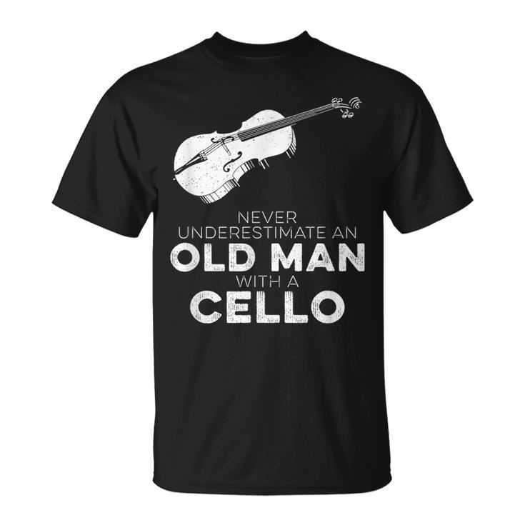 Cellist Never Underestimate An Old Man With A Cello Humor T-Shirt