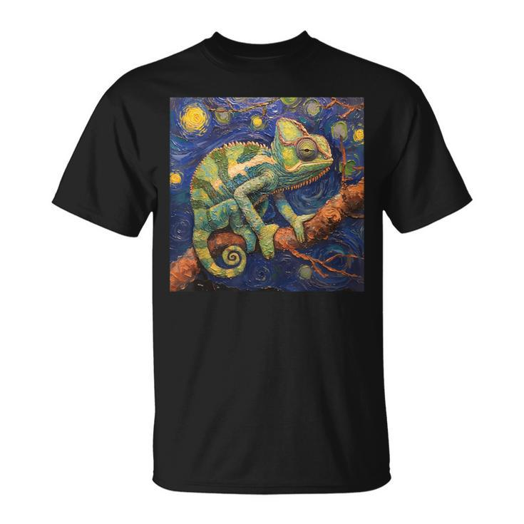 Chameleon Van Gogh Style Starry Night T-Shirt