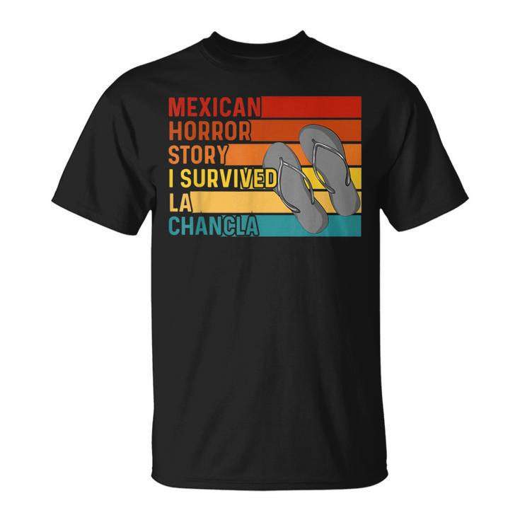 Chancla Survivor Spanish Joke Mexican Meme Saying T-Shirt