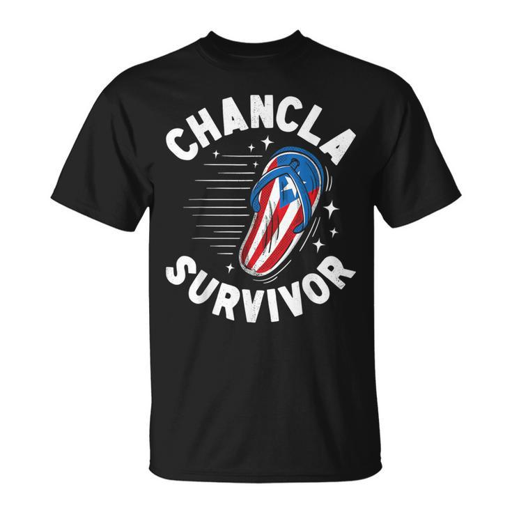 Chancla Survivor Puerto Rican Puerto Rico Spanish Joke T-Shirt