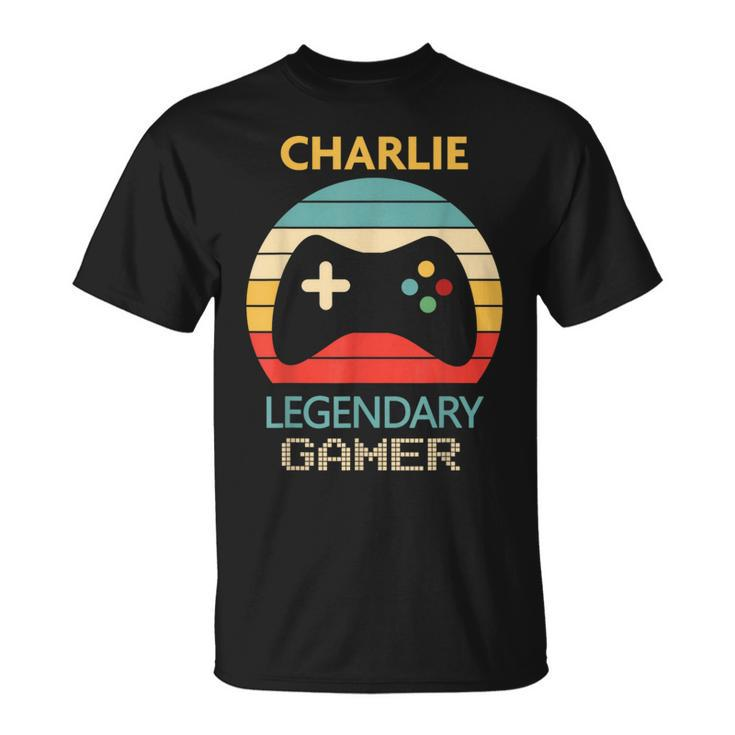 Charlie Name Personalised Legendary Gamer T-Shirt