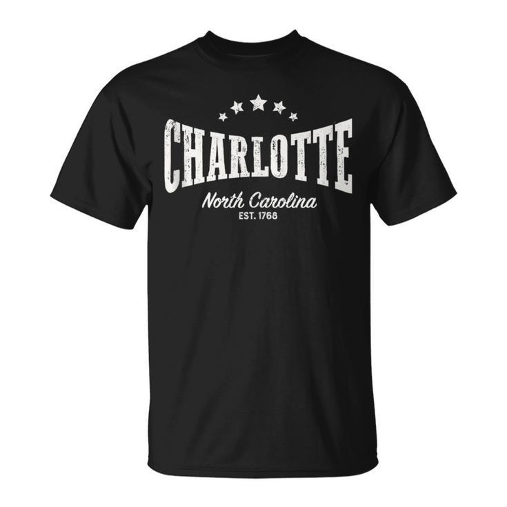Charlotte Nc Distressed Retro Vintage Home City Pride T-Shirt