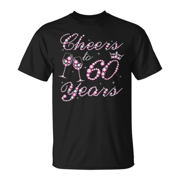 Cheers To 60 Years 1962 60Th Birthday Queen Pink Diamond T-Shirt