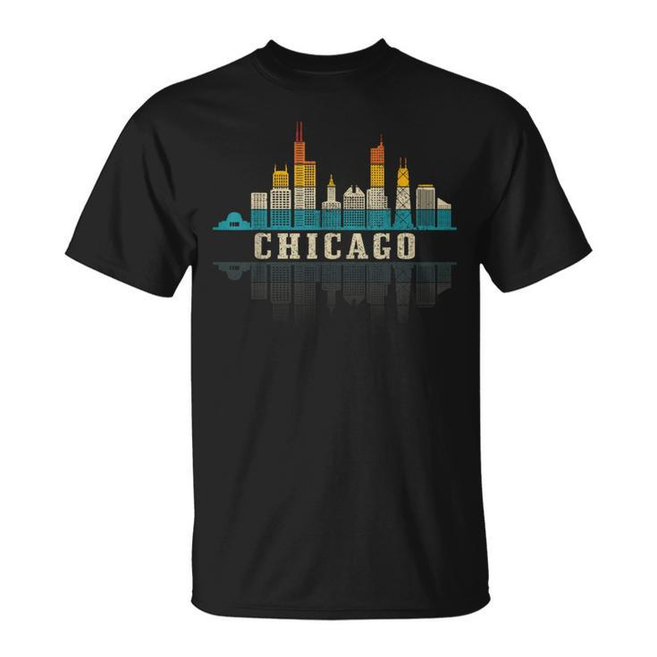 Chicago Skyline Illinois Vintage Pride Retro T-Shirt
