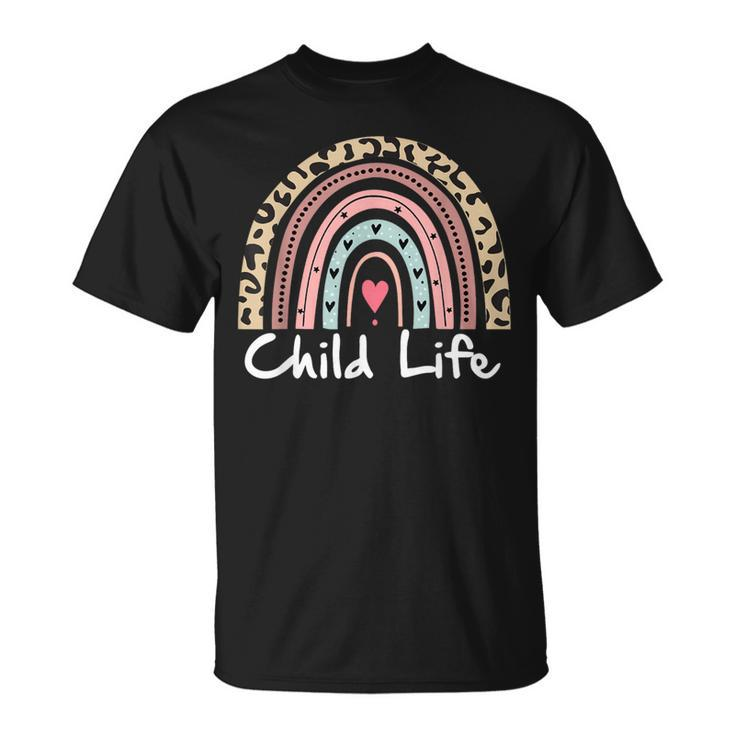 Child Life Specialist Advocate Rainbow Leopard Child Month T-Shirt