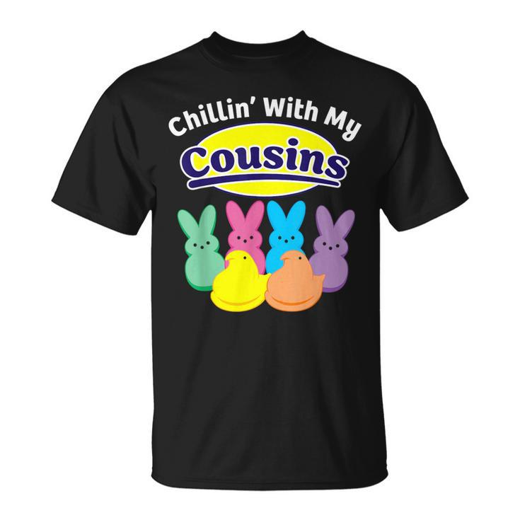 Chillin With My Cousins Colorful Bunnies Easter Girls Boys T-Shirt