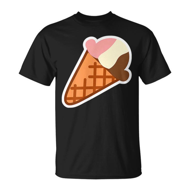 Chocolate Strawberry Vanilla Neapolitan Dessert Ice Cream T-Shirt