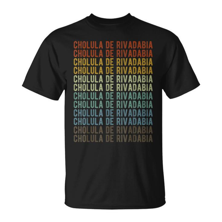 Cholula De Rivadabia City Mexico Retro T-Shirt