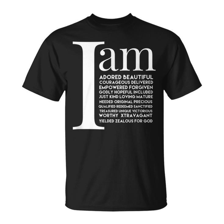 Christian Affirmations Identity In Christ Follower Believer T-Shirt